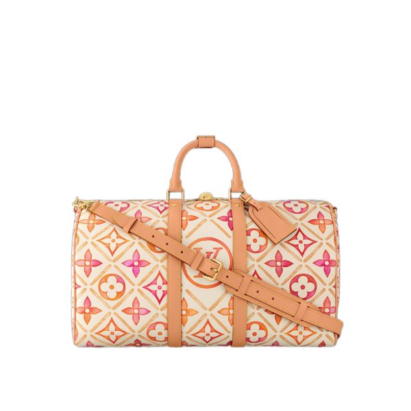 Keepall Bandoulière 45 Coral Monogram Tiles Canvas