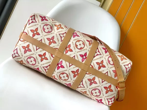 Keepall Bandoulière 45 Coral Monogram Tiles Canvas