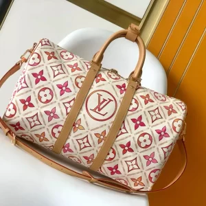 Keepall Bandoulière 45 Coral Monogram Tiles Canvas