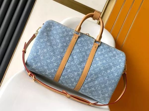 Keepall Bandoulière 45 Sky Denim Monogram Denim