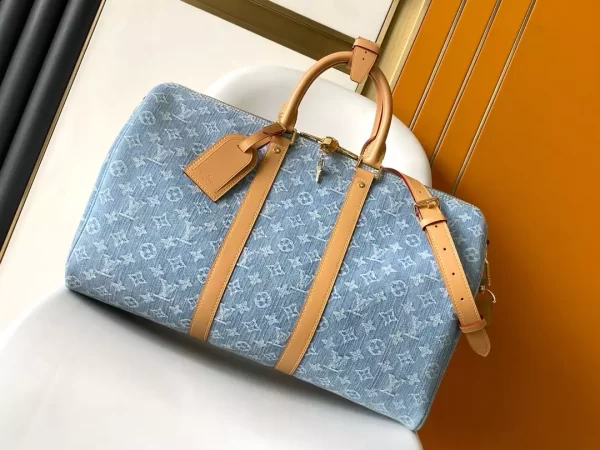 Keepall Bandoulière 45 Sky Denim Monogram Denim