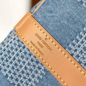 Keepall Bandoulière 50 Blue Damier Denim 3D Cotton Canvas