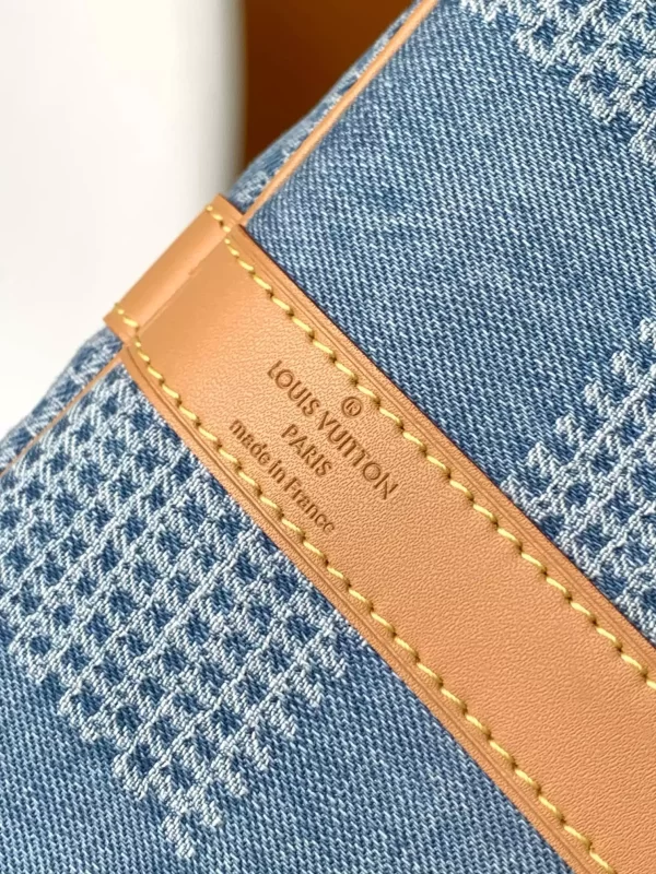 Keepall Bandoulière 50 Blue Damier Denim 3D Cotton Canvas