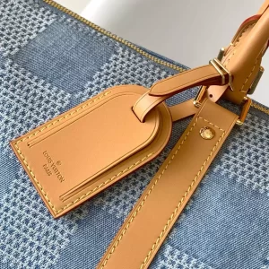 Keepall Bandoulière 50 Blue Damier Denim 3D Cotton Canvas