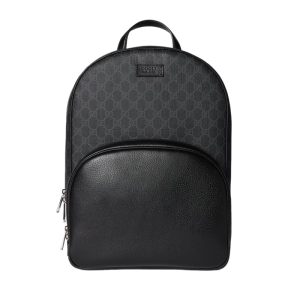 Medium GG Backpack with Tag in Black GG Supreme Canvas