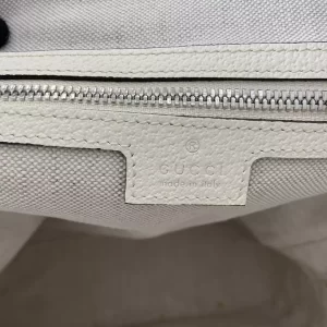 Medium GG Backpack with Tag in White GG Supreme Canvas