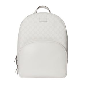 Medium GG Backpack with Tag in White GG Supreme Canvas