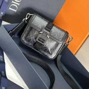 Mini Dior Hit The Road Bag Black CD Diamond Canvas