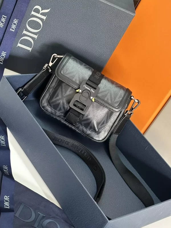 Mini Dior Hit The Road Bag Black CD Diamond Canvas