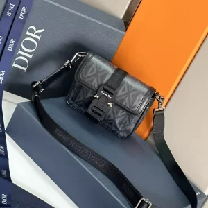 Mini Dior Hit The Road Bag Black CD Diamond Canvas