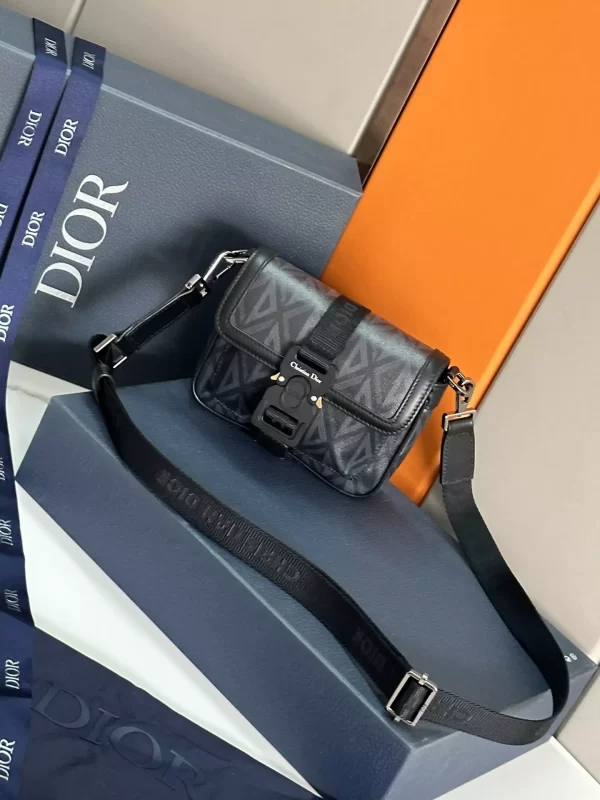 Mini Dior Hit The Road Bag Black CD Diamond Canvas