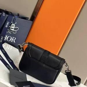 Mini Dior Hit The Road Bag Black Grained Calfskin