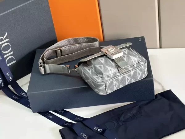 Mini Dior Hit The Road Bag Dior Gray CD Diamond Canvas