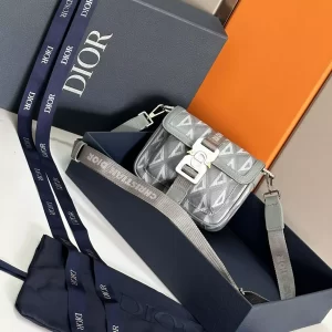 Mini Dior Hit The Road Bag Dior Gray CD Diamond Canvas