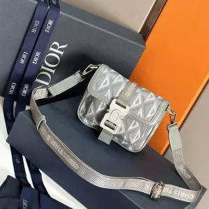 Mini Dior Hit The Road Bag Dior Gray CD Diamond Canvas