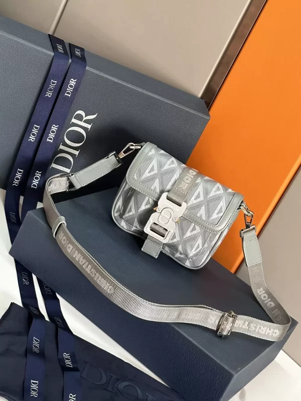 Mini Dior Hit The Road Bag Dior Gray CD Diamond Canvas