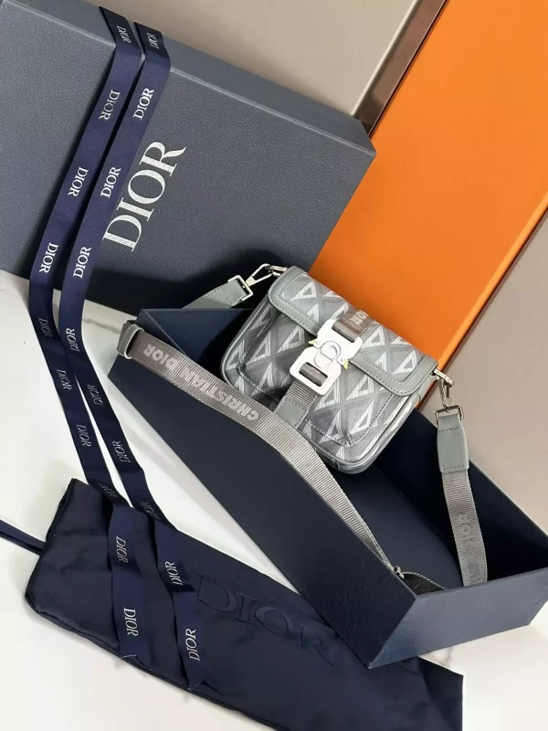 Mini Dior Hit The Road Bag Dior Gray CD Diamond Canvas