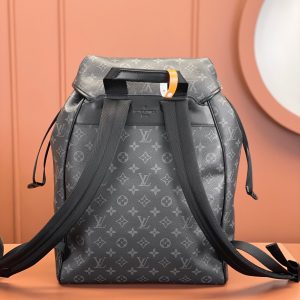 Montsouris Backpack Monogram Eclipse Canvas and Black Leather