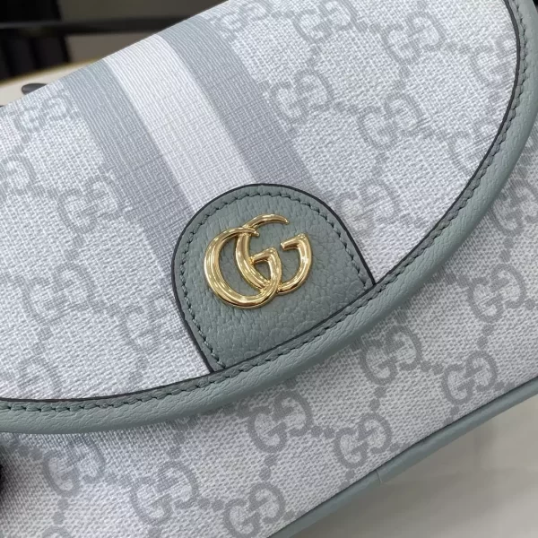 Ophidia GG Mini Shoulder Bag in Dusty Blue GG Supreme Canvas