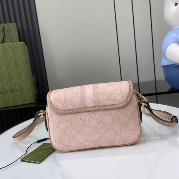 Ophidia GG Mini Shoulder Bag in Dusty Pink GG Supreme Canvas