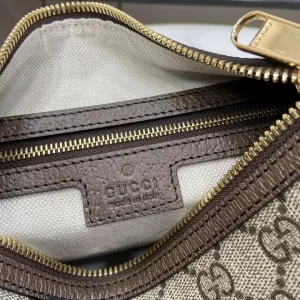 Ophidia GG Super Mini Shoulder Bag in Beige and Ebony GG Supreme Canvas