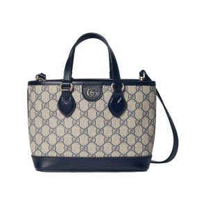 Ophidia Mini Tote Bag in Beige and Blue GG Supreme Canvas
