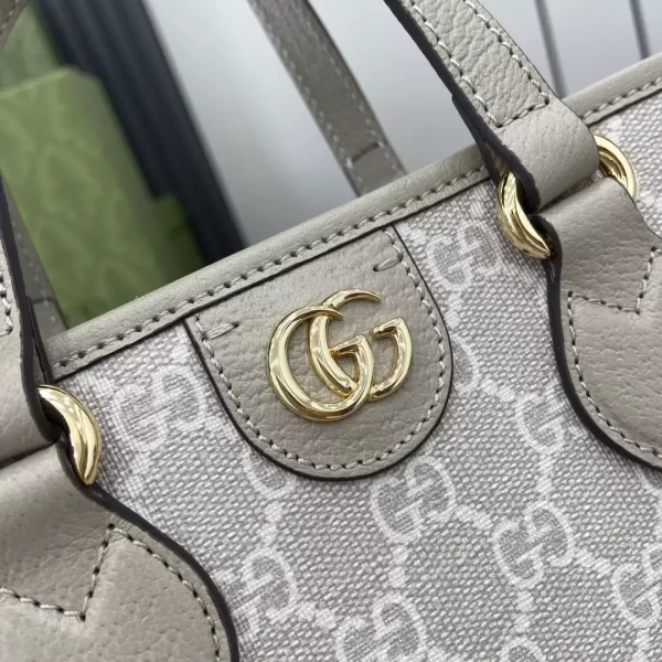 Ophidia Mini Tote Bag in Beige and White GG Supreme Canvas