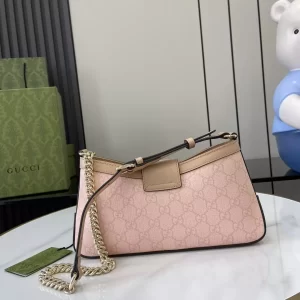 Padlock Small Shoulder Bag in Dusty Pink Leather