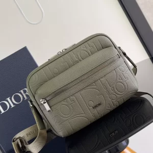 Rider 2.0 Zipped Messenger Bag Khaki Dior Gravity Leather and Khaki Grained Calfskin