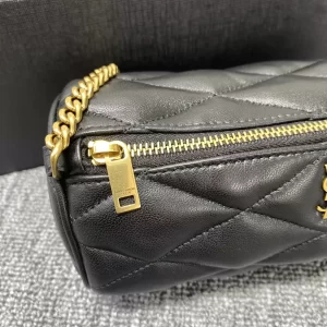 Sade Tube Bag Mini in Black Quilted Leather - YB087