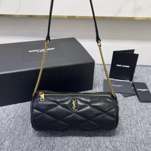 Sade Tube Bag Mini in Black Quilted Leather - YB087