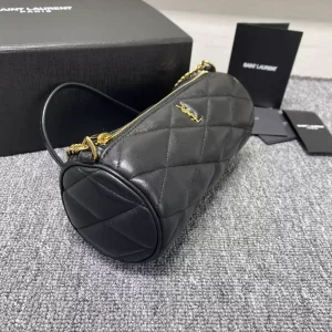 Sade Tube Bag Mini in Black Quilted Leather - YB087