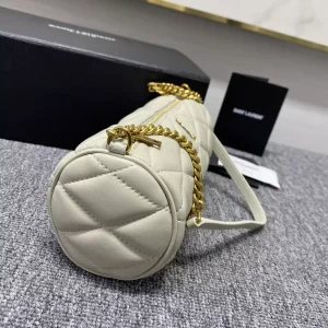 Sade Tube Bag Mini in Blanc Vintage Quilted Leather - YB088