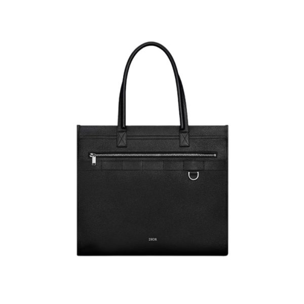 Safari Tote Bag Black Grained Calfskin