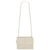 Sunset Medium in Blanc Vintage Crocodile Embossed Leather - YB065