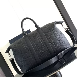 Weekender 40 Black Dior Gravity Leather and Black Grained Calfskin
